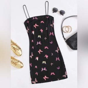 SHEIN All Over Butterfly Print Cami Dress 90s festival